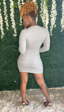 Load image into Gallery viewer, Grey Ribbed Midi Dress